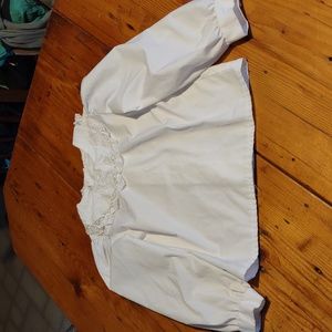 Therese sz 6x dainty white blouse with peter pan eyelet collar button back USA
